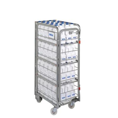 China Foldable roll cart Korea Japan style supermarket storage security wire mesh roll cage stackable container logistics wedding supplies_ for sale