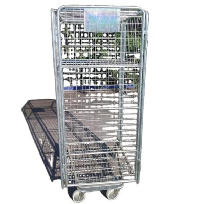 China Storage 4 Sided Pallet Security Cage Container Roll for sale