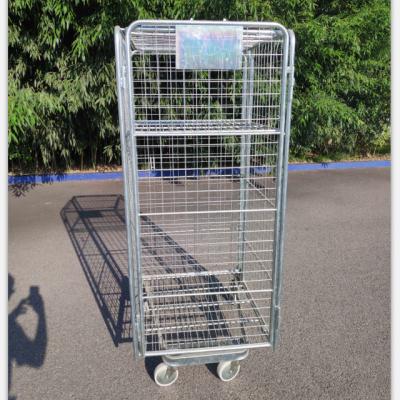 China Corrosion Protection Easy Assemble Welded Metal Industrial Transport Roll Cage Foldable Stackable Rolltainer for sale