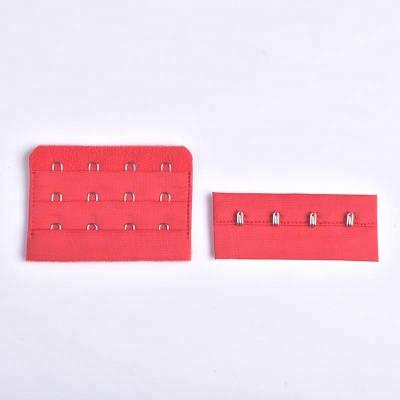 China Three rows of HongKui red bra supplement of four hooks, nylon bra hook and eye band with steel hooks for sale