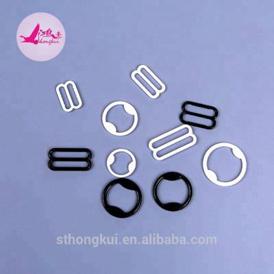 China Underwear Underwear Accessories Adjust Plastic/Nylon Coated Bra Buckle Hook Slider Ring/Bra Clasp for sale