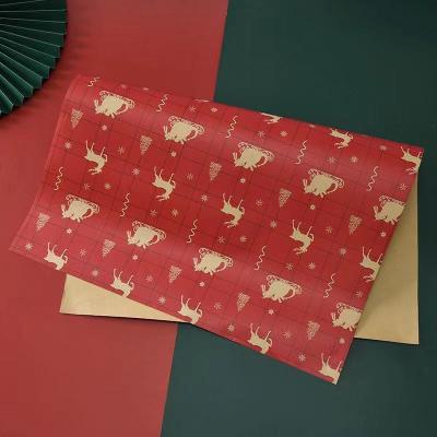 China Waterproof Custom Printing Wrapping Paper Christmas Gift Wrapping Art Paper for sale