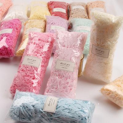 China Daily Christmas wholesale raffia silk colored gift box rcrinkle shredded paper shredded paper for sale