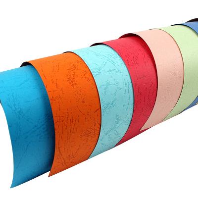 China Materials 100% Wood Pulp Copy Color A4 Size 230g Grain Binding Cover Recycled Paper Leather Craft Embossed Paper for sale