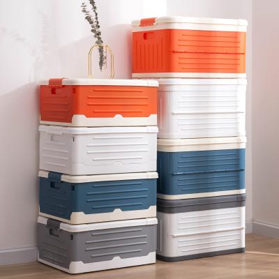 China Luxury Home Portable Storage Handle Morden Decoration Foldable Toy Stackable Storage Box With Plastic Lid for sale