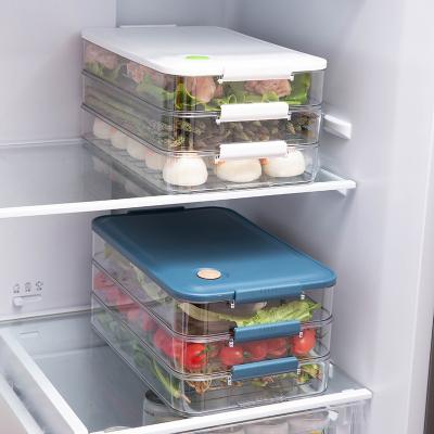 China Highly Reference Stackable Organizer Bins Plastic Freshness Preservation Air Food Storage Containers With Lid for sale