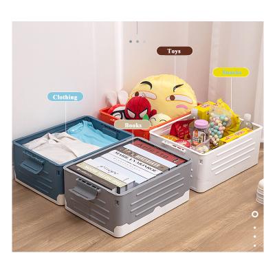 China Large capacity viable foldable plastic mult-function storage box clothes stackable folding storage box for sale