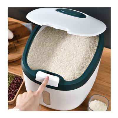 China Kitchen 10kg pp small plastic rice storage box moisture proof container with cup for store for sale