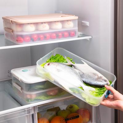 China Freshness Design Kitchen Breathable Stackable Food Air Tight Food Preservation 1/2/3Layer Hole Storage Containers Fridge Organizer Box for sale