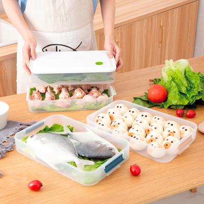 China Stackable Freshness Preservation Kitchen Ingredient Storage Box Fridge Organizer Storage Boxes Food Crisper for sale