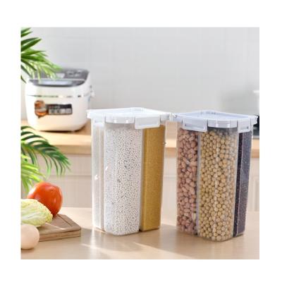 China Sustainable Commercial Kitchen 4 Section Air Tight Plastic Storage Containers For Dry Food for sale