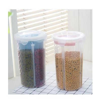 China 3 Part Sustainable Compartments Round Plastic Food Storage Box Circle Container With Removeable Dividers for sale