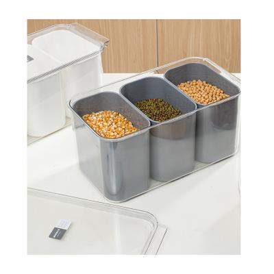 China Freshness Keeping Porcelain Kitchen Plastic Multi Compartment Divider Food Storage Box Container for sale