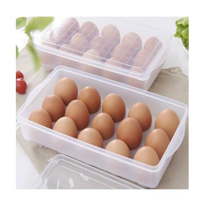 China 12 15 Grids Viable Clear Plastic Chicken Egg Storage Box Containers for sale