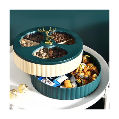 China Freshness Preservation Luxury Porcelain Gift Interesting Round Snack Candy Box With Dividers And Lids for sale