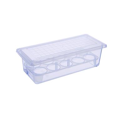 China Transparent 10 Grid Refrigerator Kitchen Egg Storage Box Viable Plastic Stackable Egg Storage Box With Lid for sale