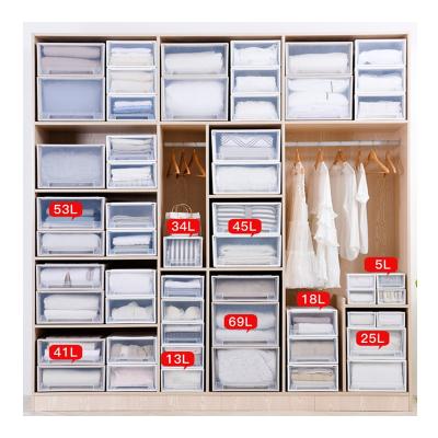 China Sustainable Stackable Plastic Type PP Clothes Organizer Cabinet Drawers Storage Box for sale