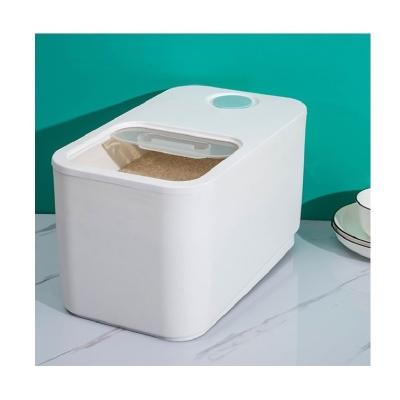 China Large Kitchen Moisture Proof Air Tight Plastic Storage Box Container For Flour Rice 5 Grain 10 Kg for sale