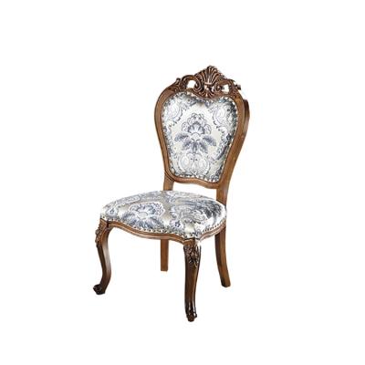 China Comfortable European Style Vintage Wooden Fabric Dining Chair Modern Lightweight Luxury Furniture Dining Chair For Restaurant for sale