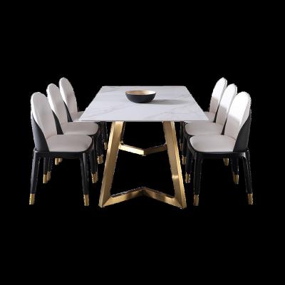 China Modern Best Quality Modern 6 Seater Set Dining Table Fashion Luxury Marble Tables For Dinner for sale