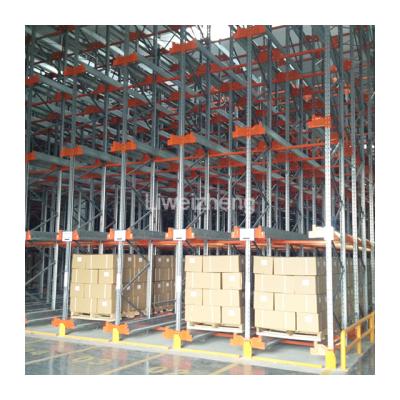 China Corrosion Protection High Density Storage Radio Shuttle Racking AS/RS Multi Deep Pallet Storage Rack Systems With Pallet Runner for sale