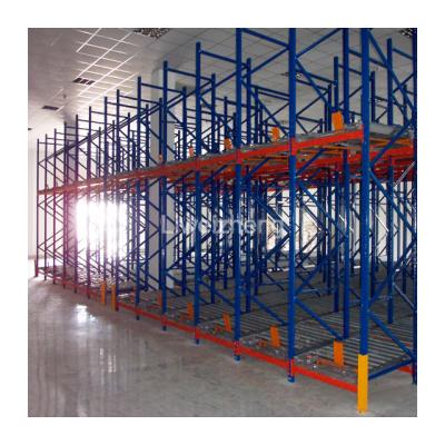 China Live Rack Warehouse Corrosion Protection Storage First FIFO Heavy Duty First In First Out Gravity Pallet Rack Pallet Sliding Racking System for sale