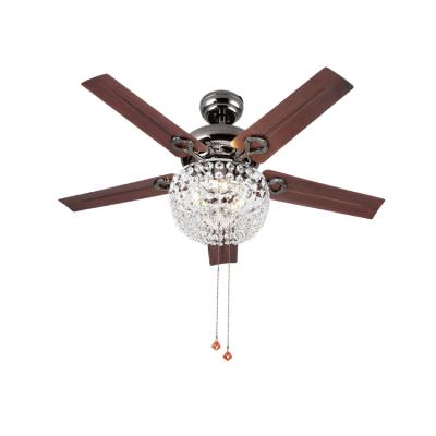 China Plus Quality Assurance Charm Stylish Crystal Led Iron Blade Ceiling Fan for sale