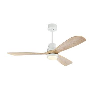 China Wholesale Modern Solid Wood 3 Dc Blade Mute Motor Remote Control 52 Inch Led Modern Ceiling Fan With Light for sale