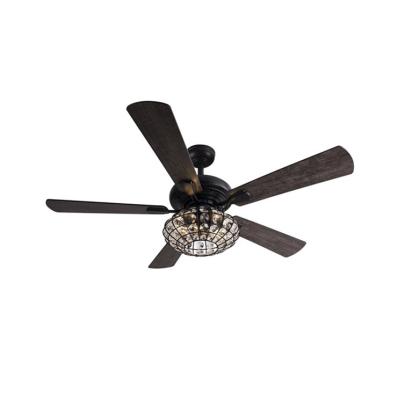 China Retro Modern Classic Antique Style Hotel Control Led Ceiling Fan With Led Light for sale