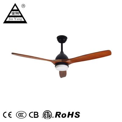 China Modern Simple Modern Living Room Wooden Decorative Remote Control Fan 52inch LED Ceiling Fan for sale