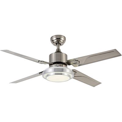 China 2021 Chinese Matt Silver Ceiling Fan Remote Positive Driven Fan With Light for sale