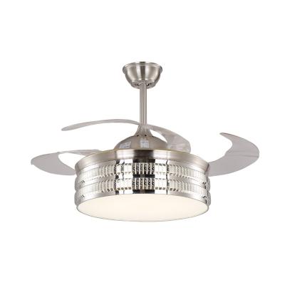 China Blades LED modern 42 inch retractable ceiling lamp fan for guest room bedroom living room led modern ceiling fan for sale