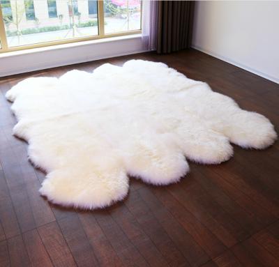 China Anti-Slip Luxury Soft Faux Sheepskin Fur Area Rugs, Bedroom Plush Sofa Cover Bedside Floor Mat Seat Pad for sale