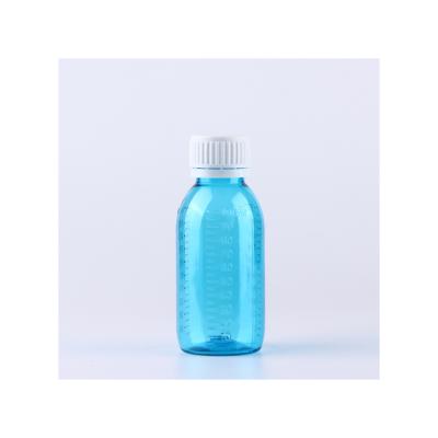 China Pharmaceutical Measuring Bottle Plastic Syrup Bottle Medicine Liquid Oral Bottle 100ml Bottle With Measuringline for sale