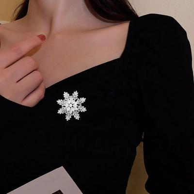 China Zircon New Fashion Trendy Snowflake Jewelry Brooch Creative Large Women's Brooch Women's Accessories for sale