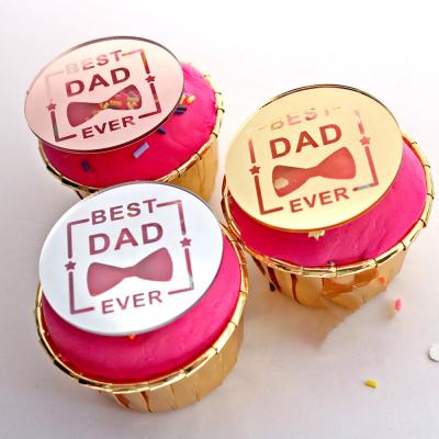 China Happy Father's Day Cake Topper Decoration For Cakesicle Cake Pop Cake Decoration OEM Disc for sale