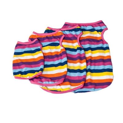 China Wholesale New Rainbow Styles Vipetop Colorful Breathable Summer Dog Clothes Viable Pet T-shirt for sale