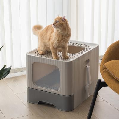 China High Quality Viable Square Cat Litter Box Cat Litter Tray Cat Toilet With Garbage Poop Scoop for sale