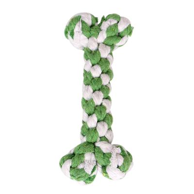 中国 Wholesale Viable Clean Teeth Dog Cotton Rope Braided Puppy Chew Toy Cleaning Dog Bone 販売のため