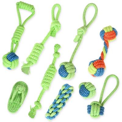 China Durable Durabale Puppy Teething Rope Toys Pack Dog Chew Toy Set Gifts Playing Training Custom Cotton Rope Dog Toy en venta