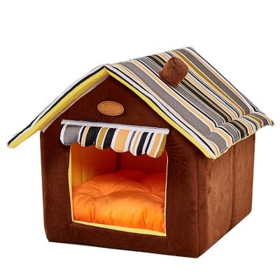 China OEM Wholesale Portable Travel Kennel Washable Luxury Foldable Luxury Indoor Pet House For Dogs And Cats à venda