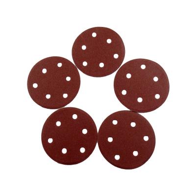 China Metal/wooden/furniture/putty polishing garnet etc. 6 Inch (150 Mm) 6 Hole Sandpaper Disc Sanding Sandpaper For Polishing for sale