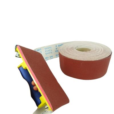 China Outstanding And Fast Cutting Performance 115mm*50m Aluminum Oxide Abrasive Cloth Filler Sand Roll Paper Sanding Roll For Wood Working for sale