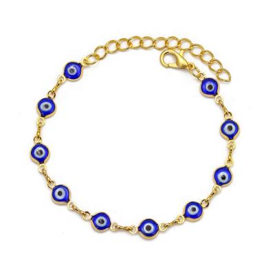 China Designs Amazon Girl Hot Selling Bracelets With Evil Eye Pendant Jewelry Simple Evil Eye Bracelet Gold Plated for sale