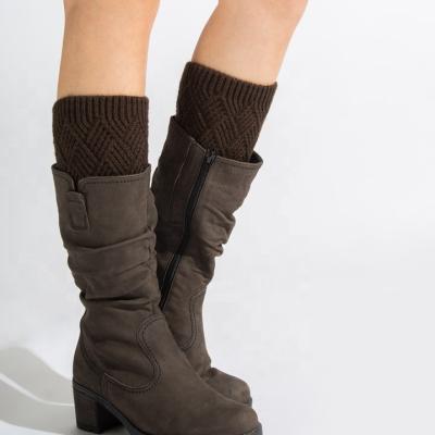 China Factory Wholesale New Eco-Friendly Women Winter Crochet Knitted Boot Cuff Tops Short Leg Warmer for sale