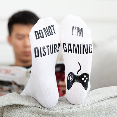 China Amazon QUICK DRY Hot Selling Wholesale Men's Knock Me GAME Don't Letter Foot Distribution Socks for sale