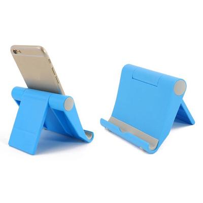 China High Quality Non-slip Silicone Desk Mount Plastic Folding Stand For Mobile Phone Tablet Blue Color for sale