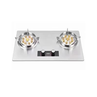 China Hotel Use Stainless Steel Gas Stove 2 Burner Tabletop Gas Stove Iron Burner Home Gas Cooker for sale