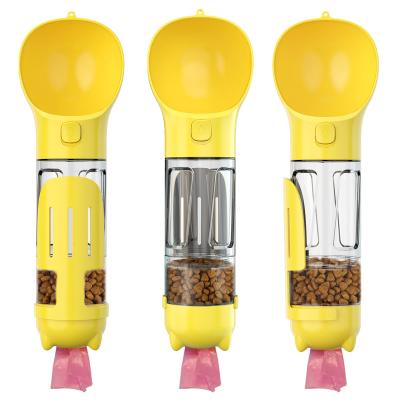 China 4-in-1 Appearance Dog Food Feeder Non-automatic Portable Eco Friendly Travel Water Drinking Bottle for sale