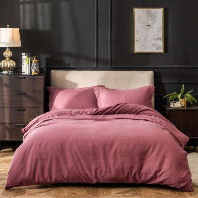 China MOHAP King Size Pink Color Microfiber Comforter Cover Nondisposable Set 3PCS Bed Set for sale